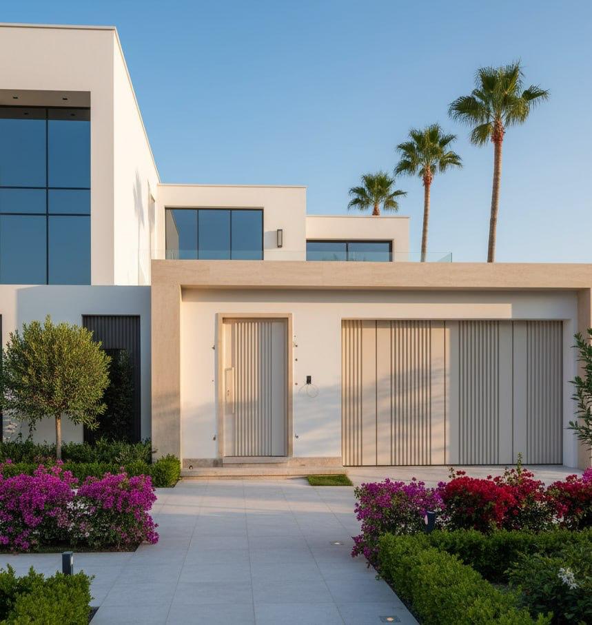 واجهة فيلا حديثة من تنفيذ أرض المعادن